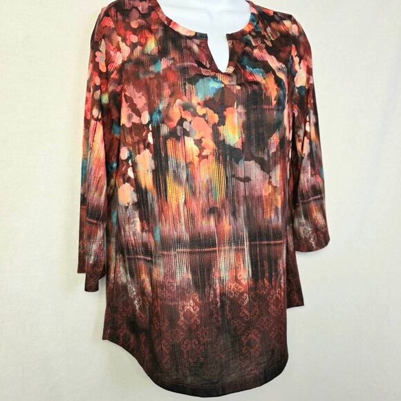 Christopher & Banks Abstract Print Tunic Top Women’s M - Picture 2 of 7